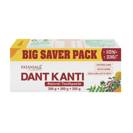 Patanjali Dant Kanti Natural Tooth Paste Pack Of 3